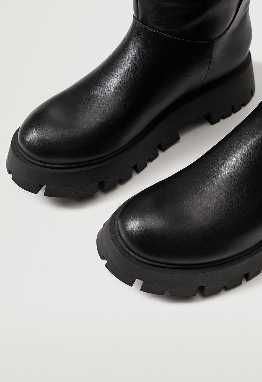 MANGO - Zayn high boot with track sole - black