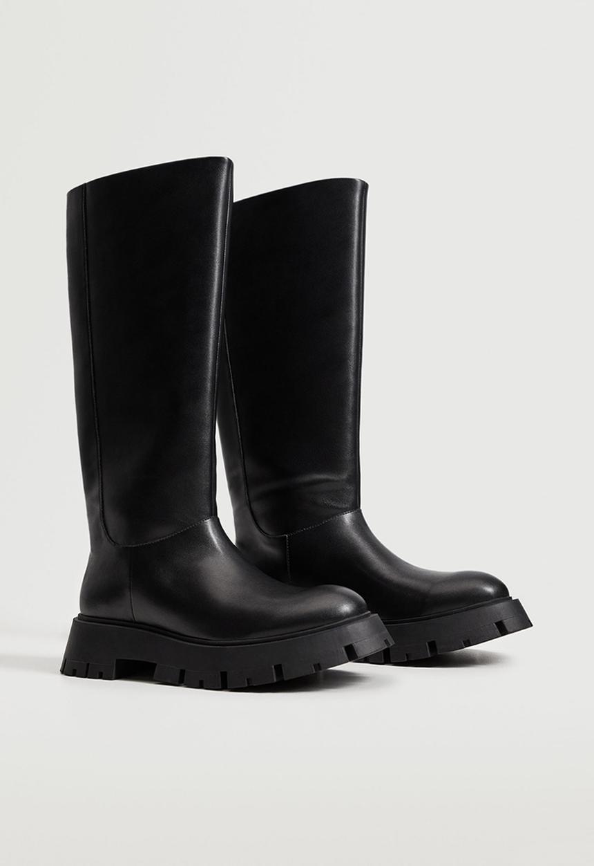 MANGO - Zayn high boot with track sole - black