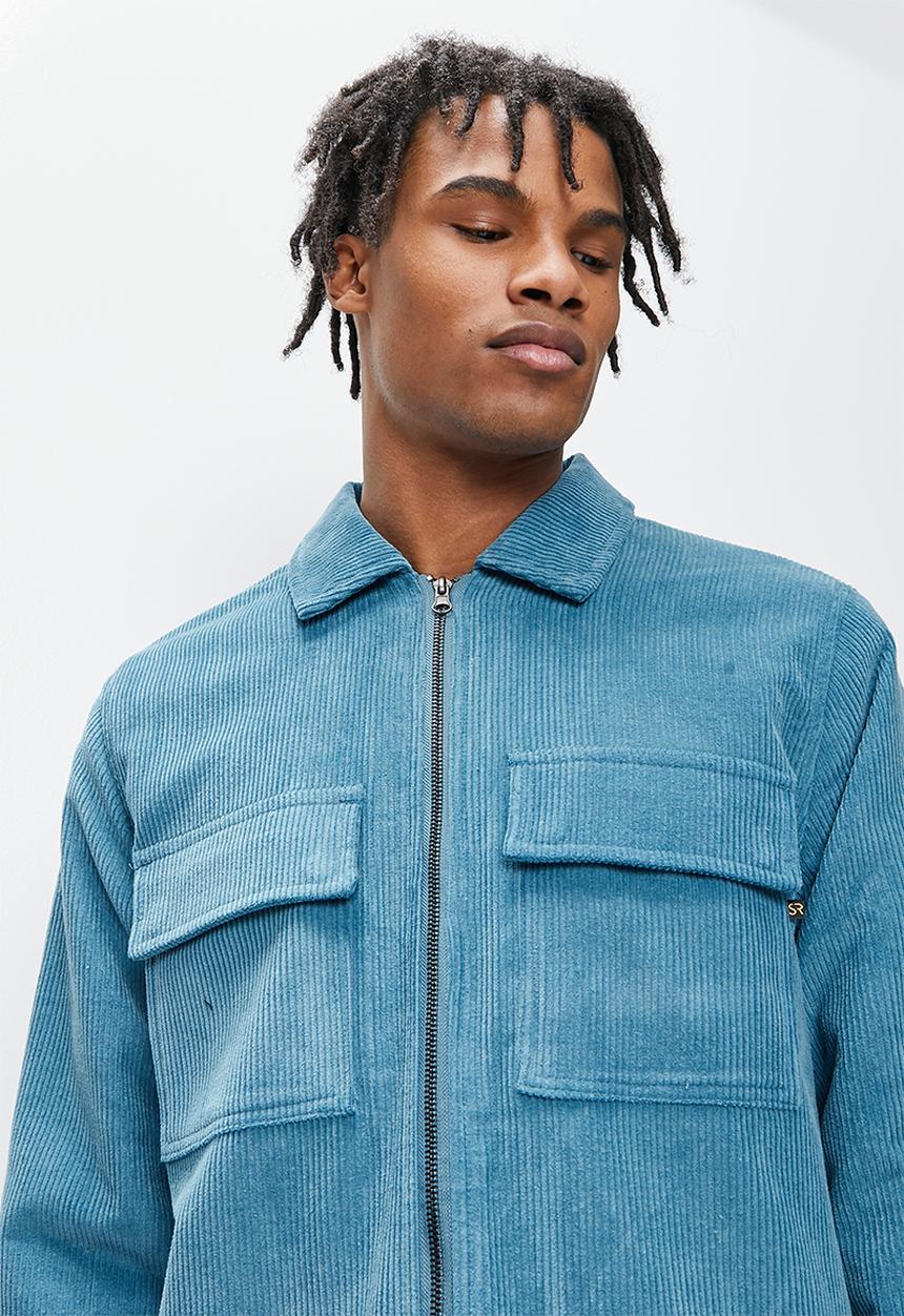 STYLE REPUBLIC - Cord sherpa lined utility jacket - dusty blue