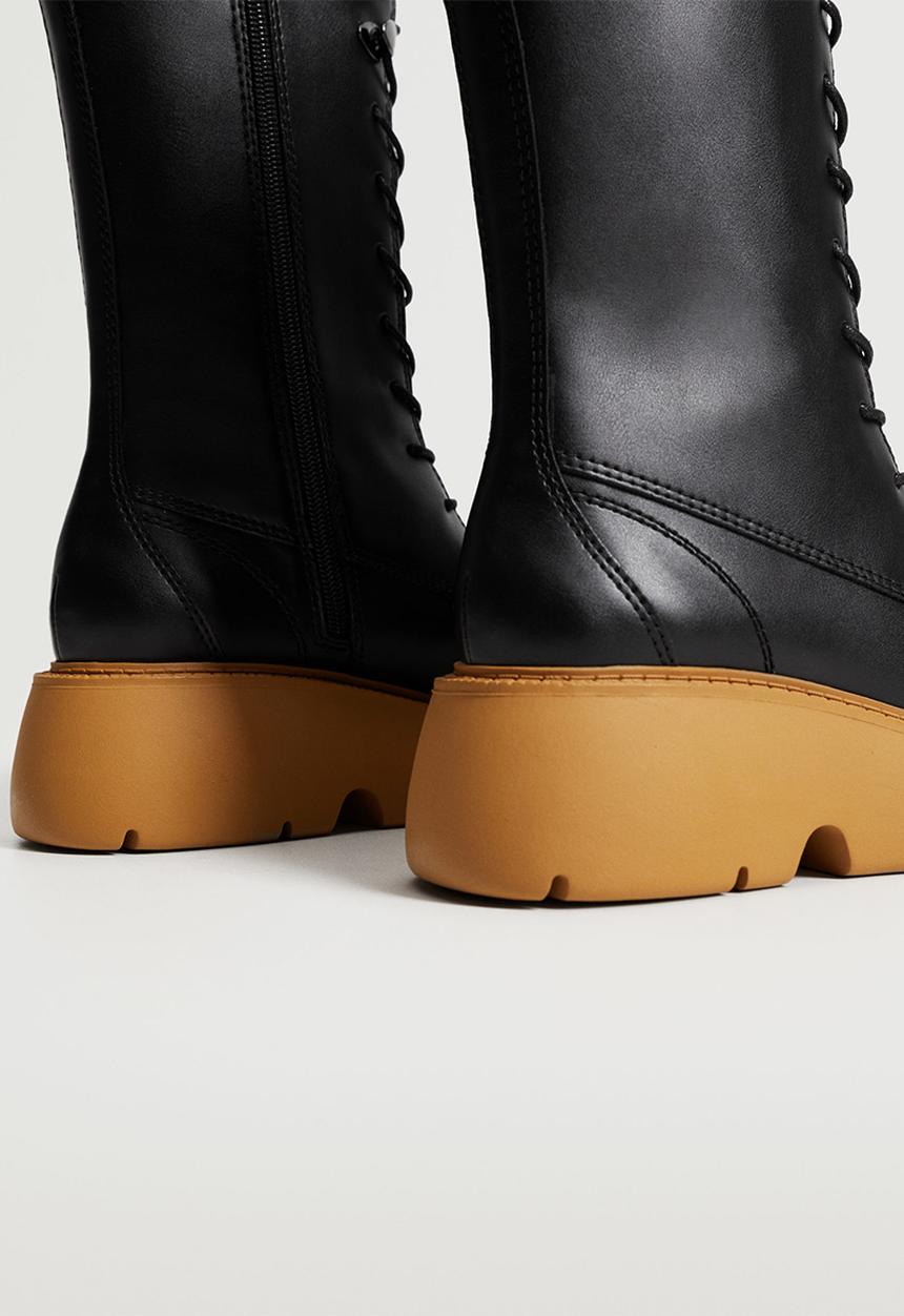 MANGO - Charles high boot with laces - black