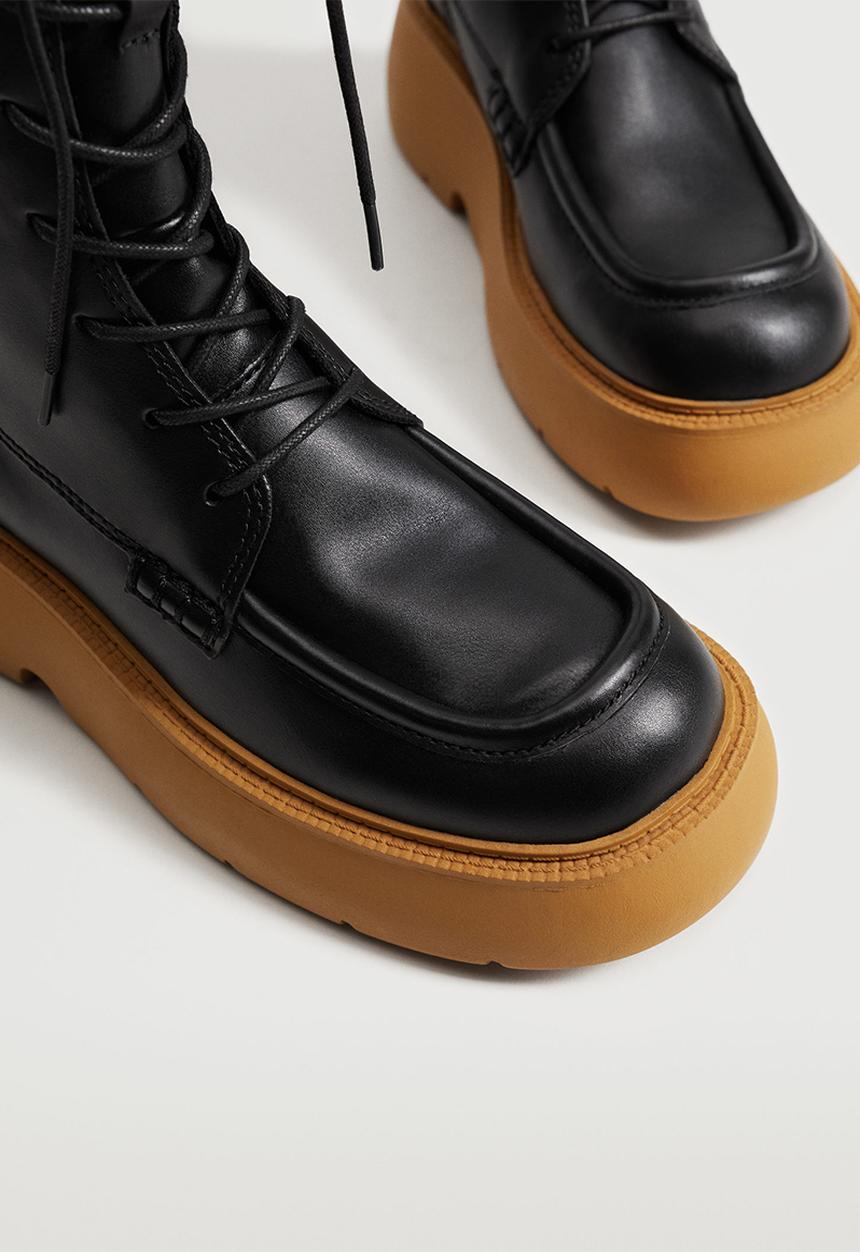 MANGO - Charles high boot with laces - black