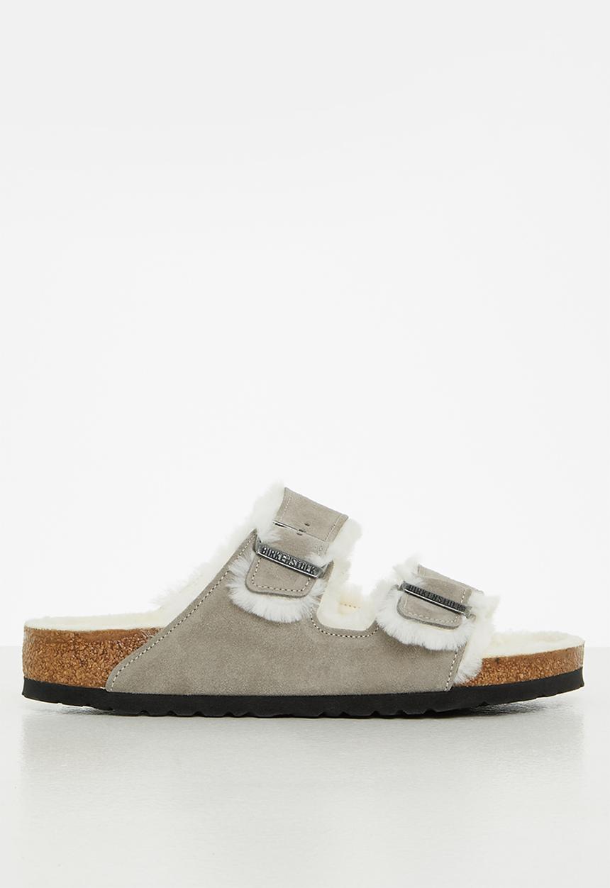 Birkenstock - Arizona vl suede leather/sheepskin regular - stone coin