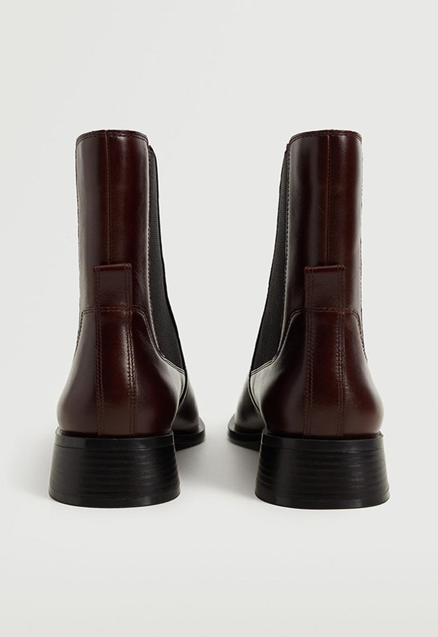 MANGO - Chel1 leather ankle boot - dark red