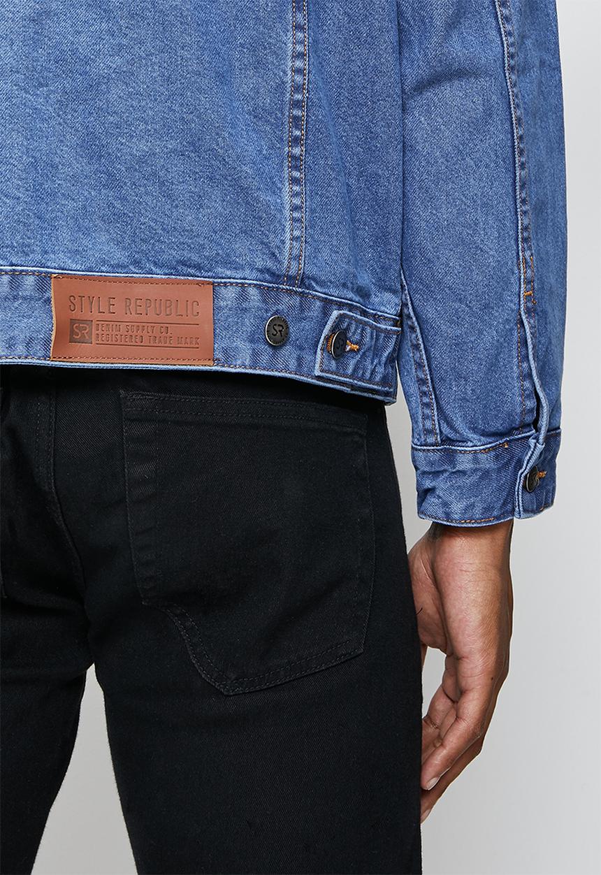 STYLE REPUBLIC - Tyga loose fit denim trucker jacket - mid blue