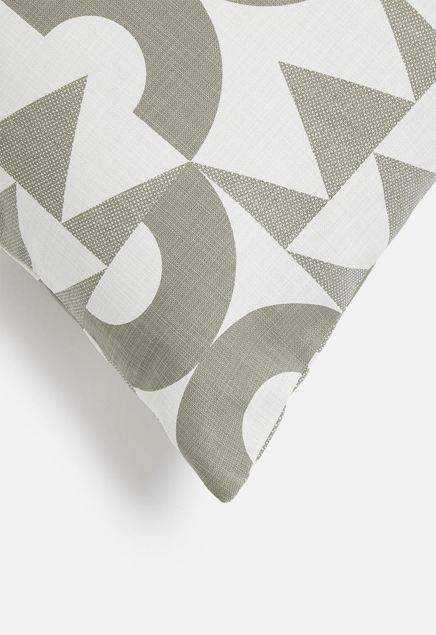 Sixth Floor - Jigsaw printed cushion cover - natural & grey