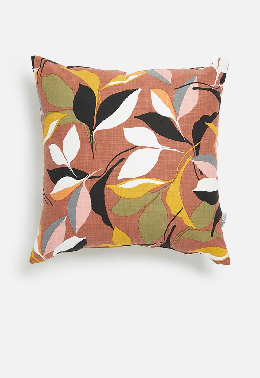 Sixth Floor - Sketched bloom printed cushion cover - multi