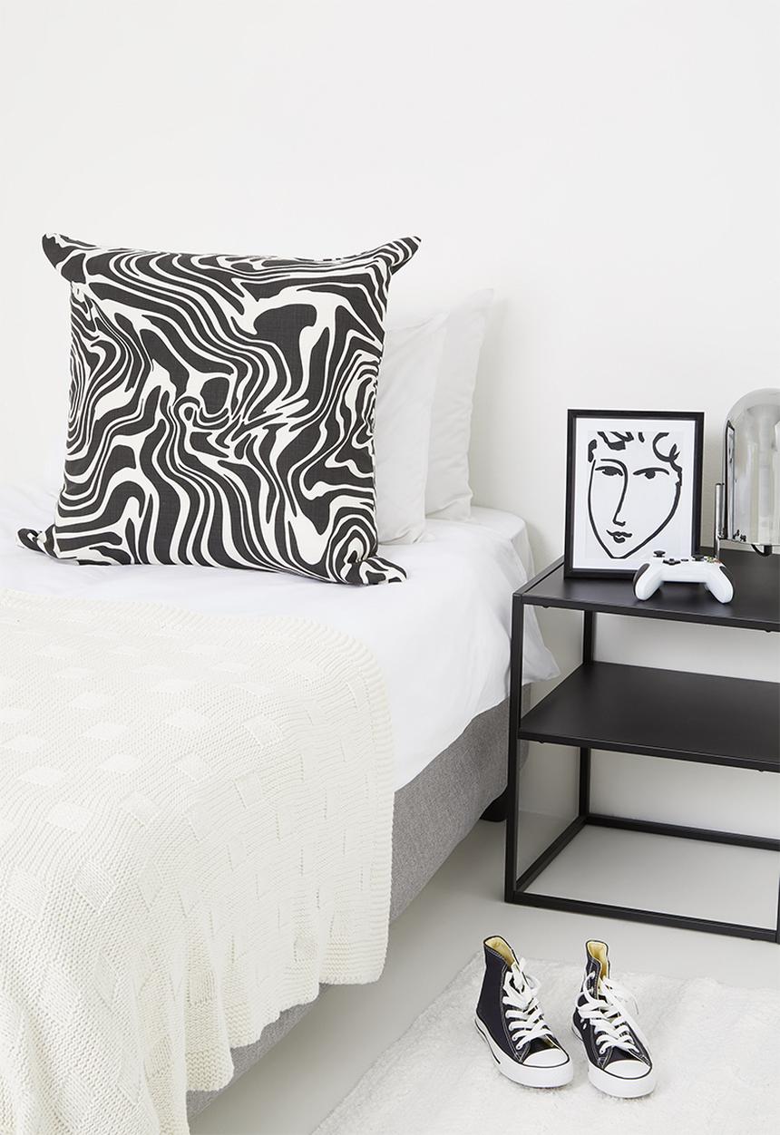 Sixth Floor - Organic curves printed cushion cover - black & white