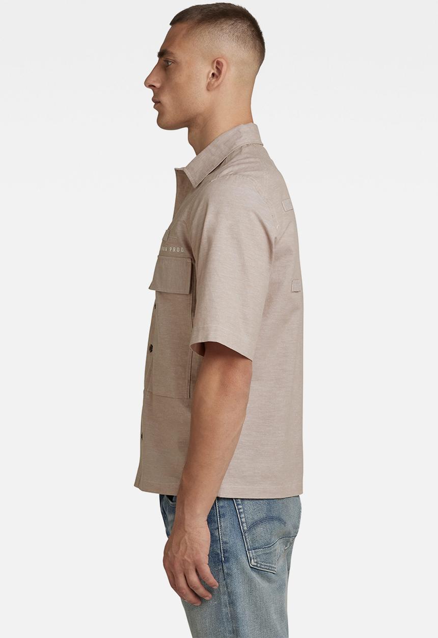 G-STAR - Pocketony service reg shirt s\s - westpoint khaki/white
