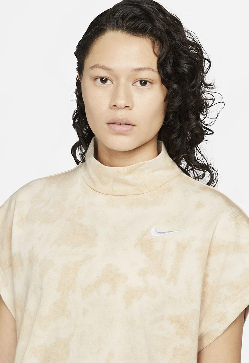 Nike - W nsw wash jersey dress - sanddrift / white
