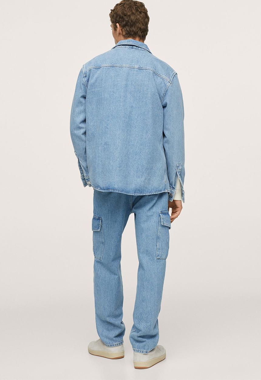 MANGO - Egeo Loose Cargo Jeans  - Open Blue