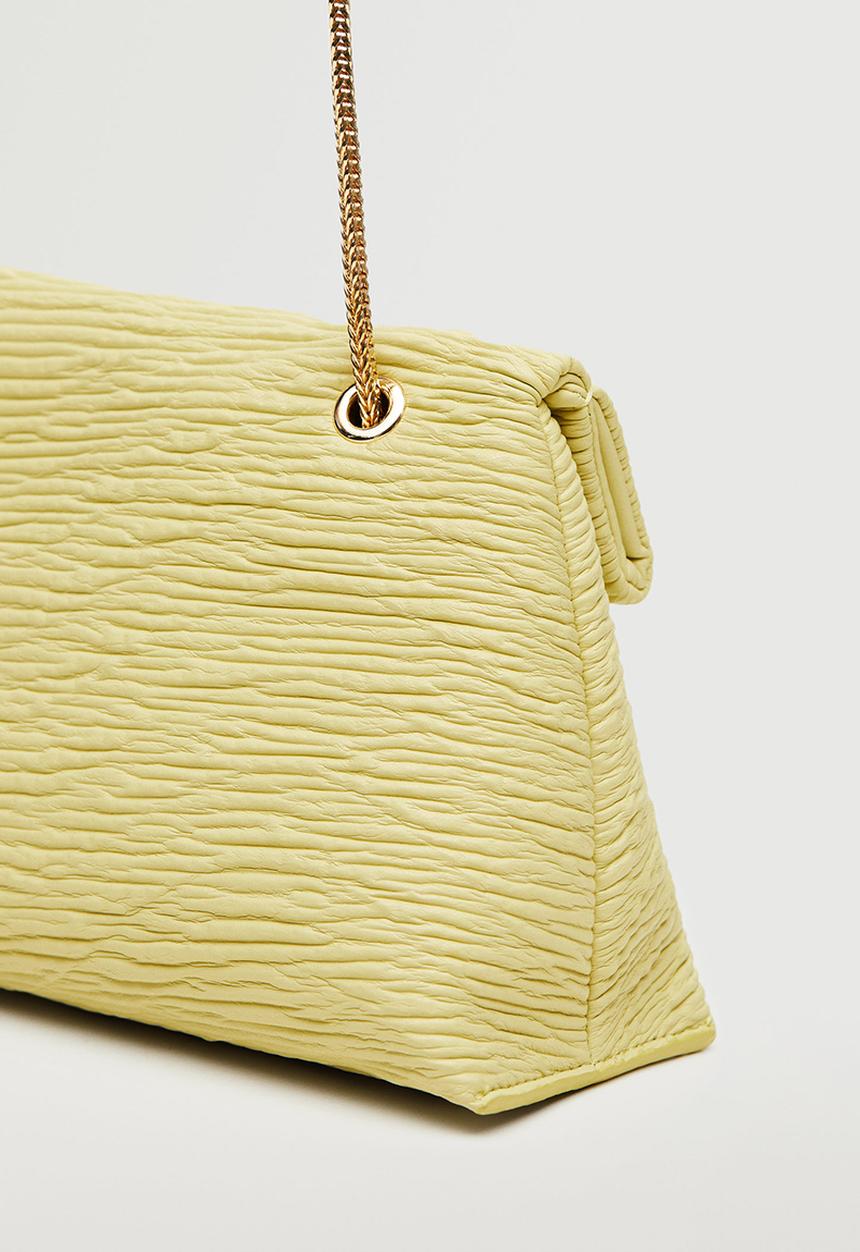MANGO - Texture cross-body bag - lime
