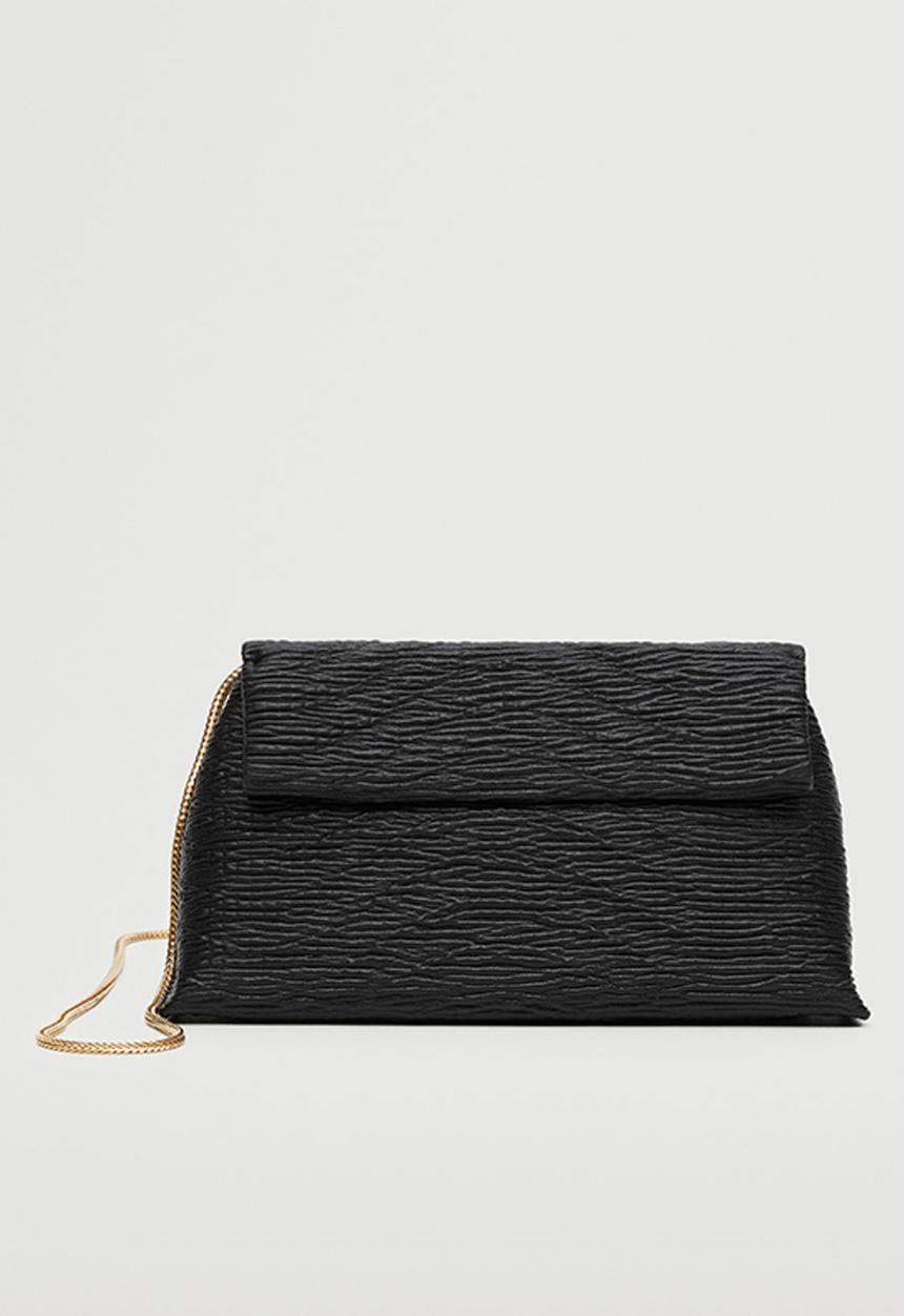MANGO - Texture cross-body bag - black
