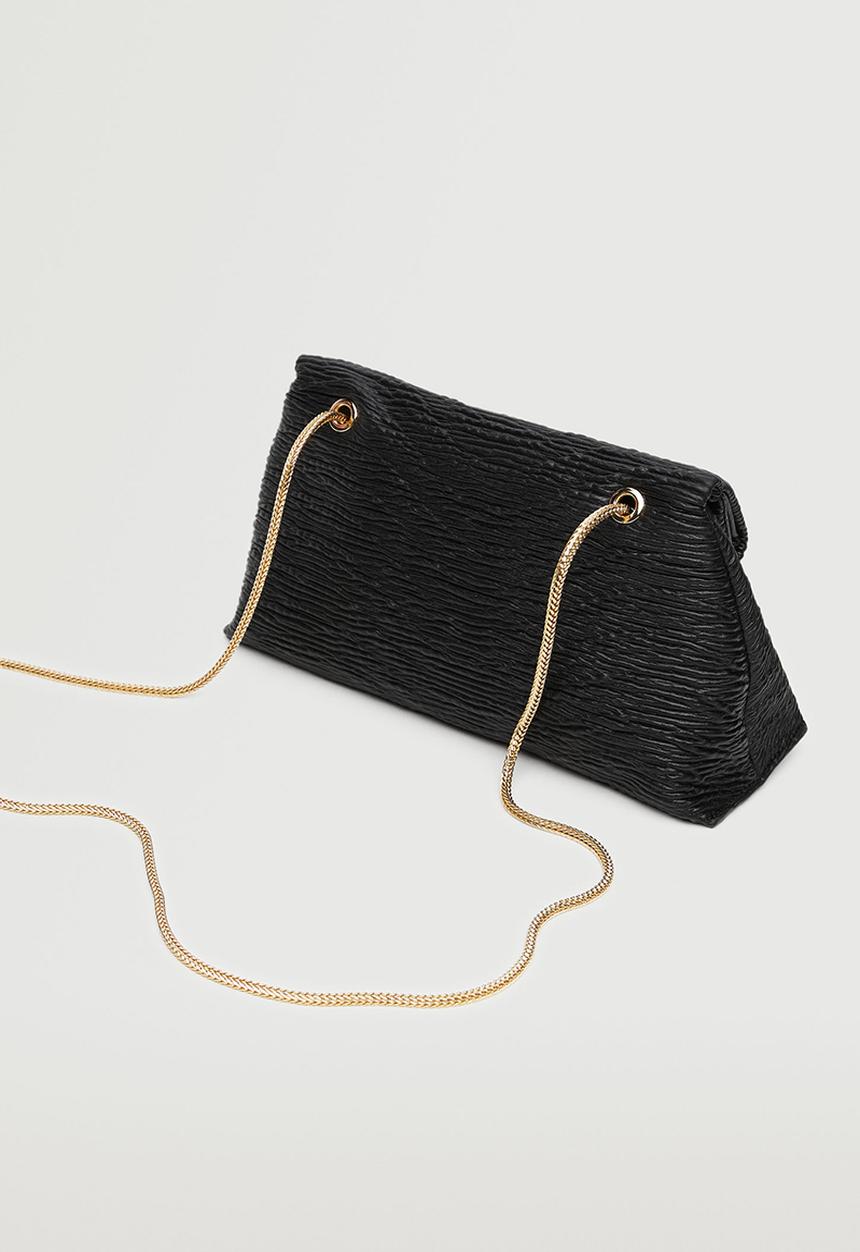 MANGO - Texture cross-body bag - black
