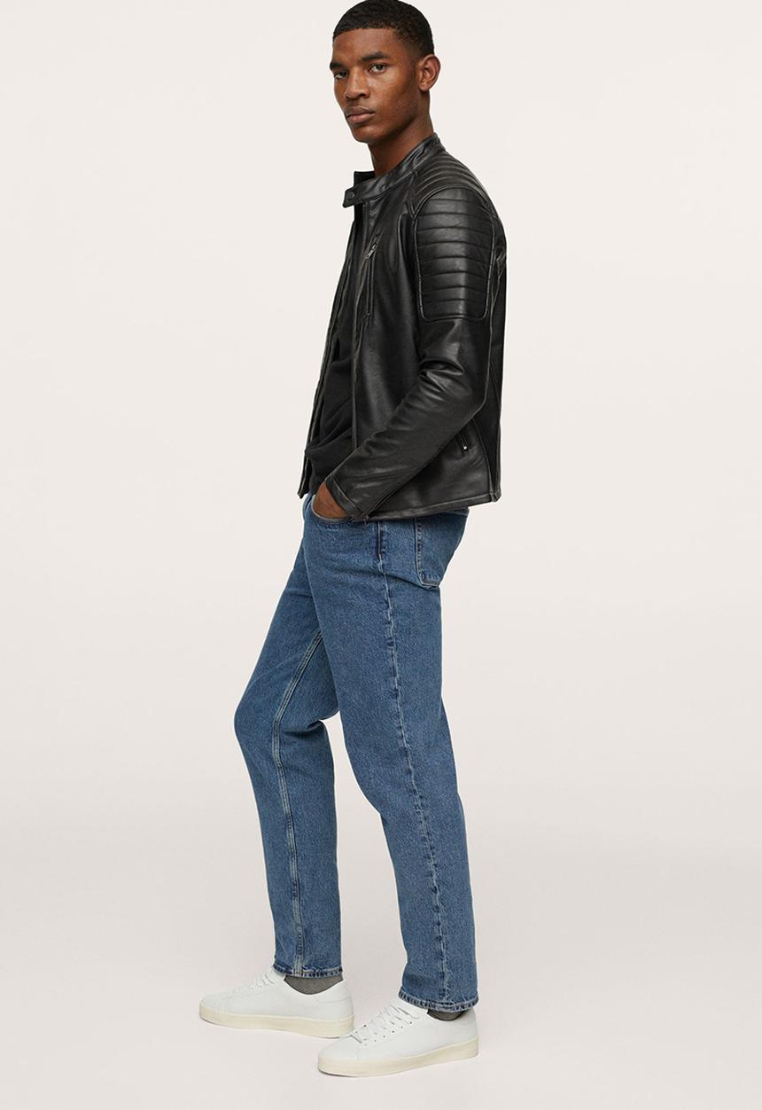 MANGO - Joseno Faux-Leather Biker Jacket  - Black