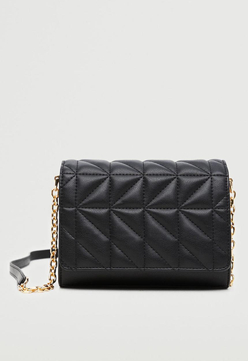 MANGO - Glossy baguette bag - black
