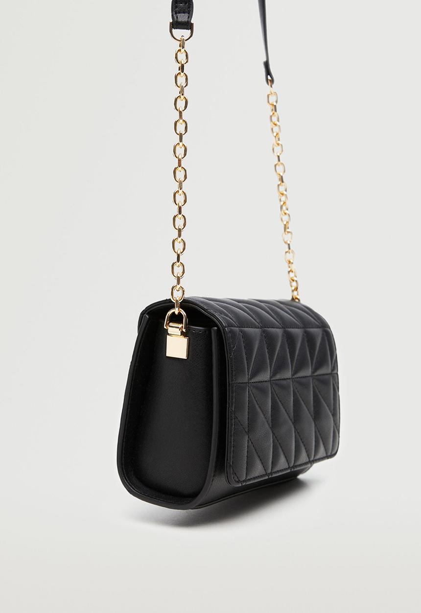 MANGO - Glossy baguette bag - black