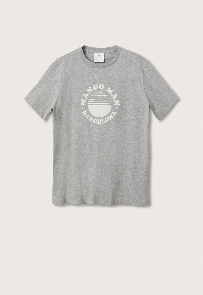 MANGO - Logo he cotton t-shirt - grey