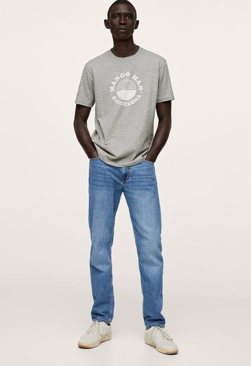 MANGO - Logo he cotton t-shirt - grey