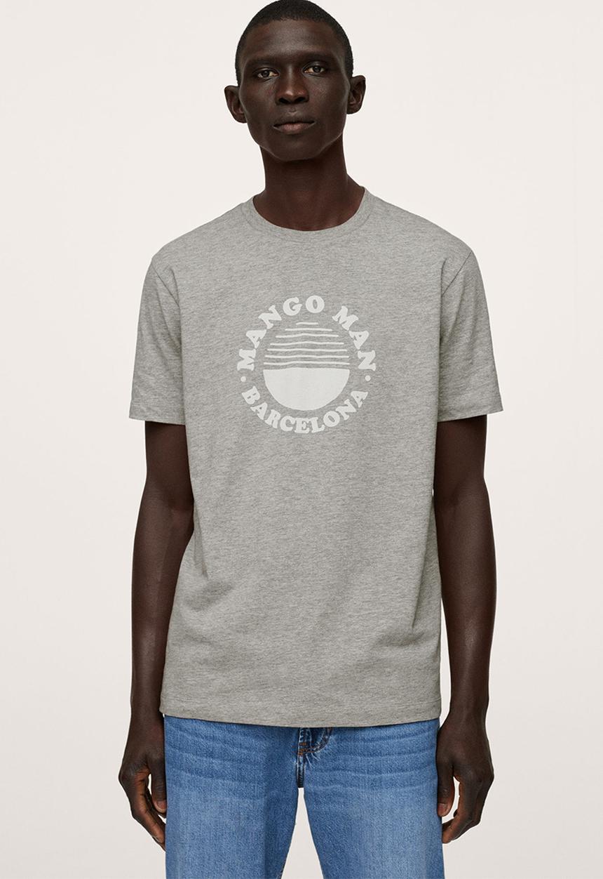 MANGO - Logo he cotton t-shirt - grey