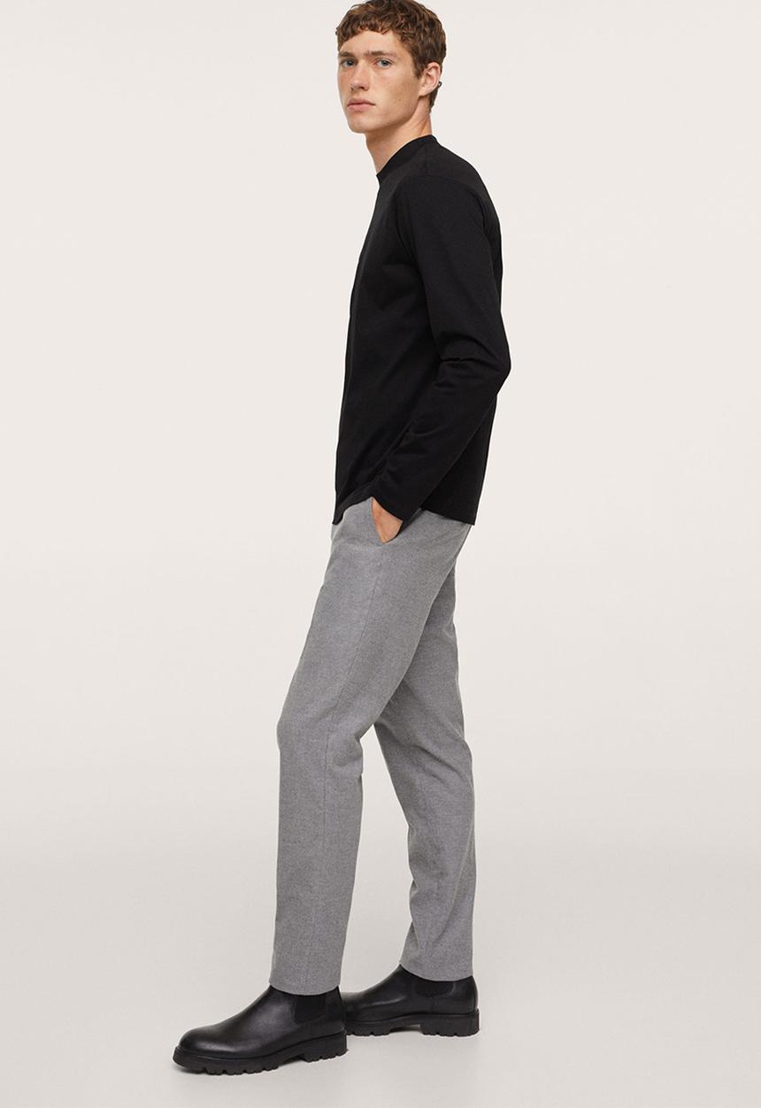 MANGO - Javi Long sleeve cotton t-shirt - Black