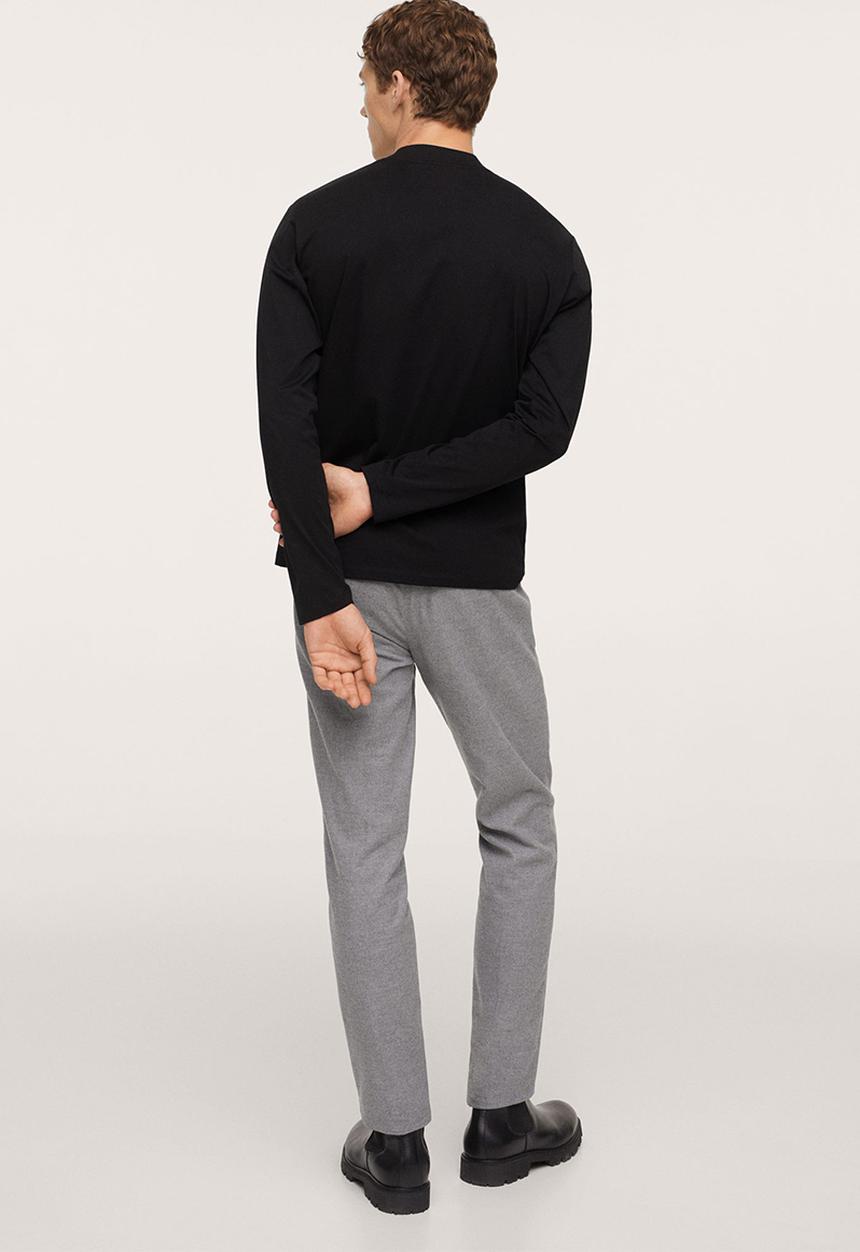 MANGO - Javi Long sleeve cotton t-shirt - Black
