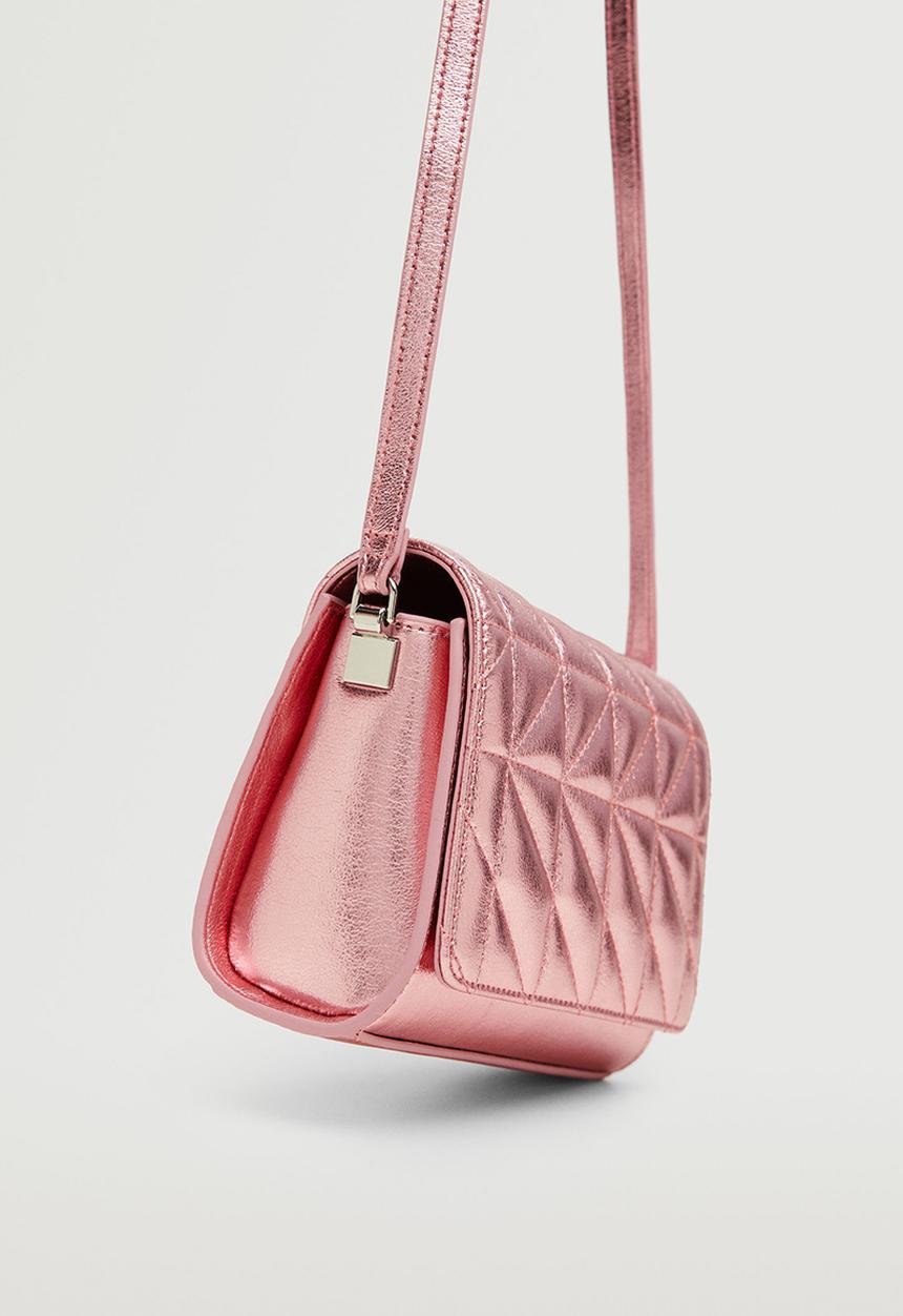 MANGO - Metallic padded bag - pink