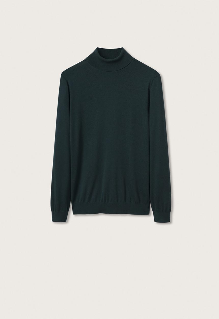 MANGO - Willyt Turtleneck Wool Knitwear  - Green