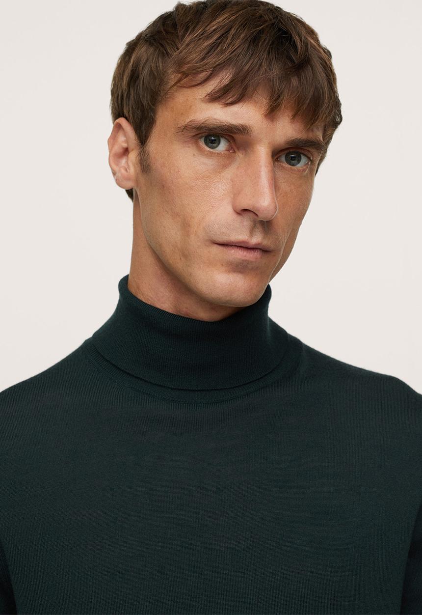 MANGO - Willyt Turtleneck Wool Knitwear  - Green