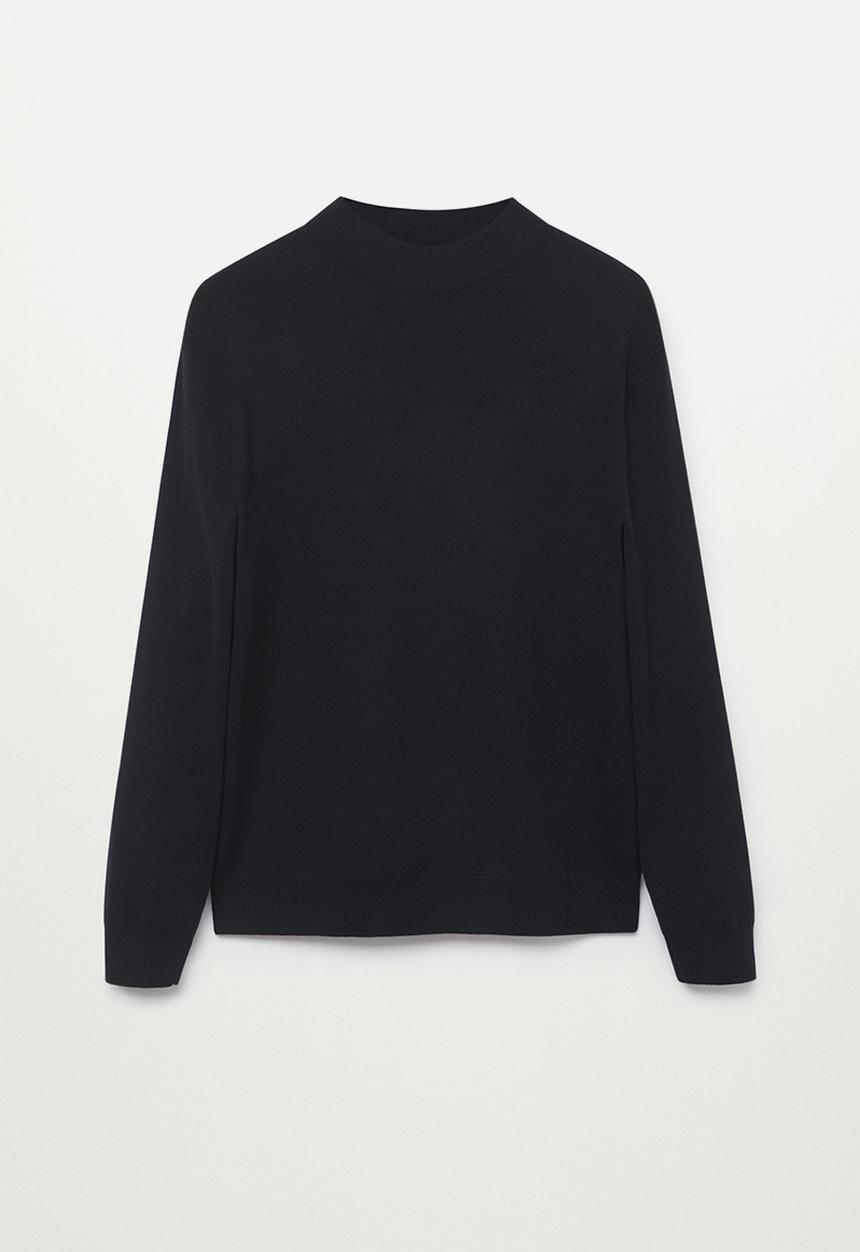 MANGO - Magnum High collar Knitwear- Black