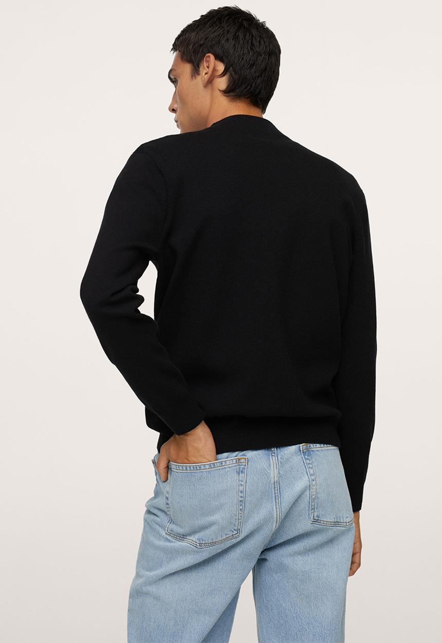 MANGO - Magnum High collar Knitwear- Black