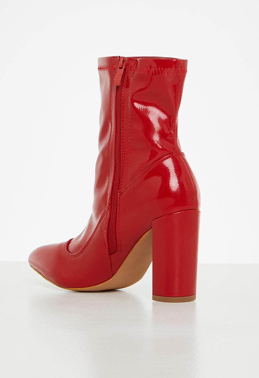 Seduction - Pointed sock boot - red