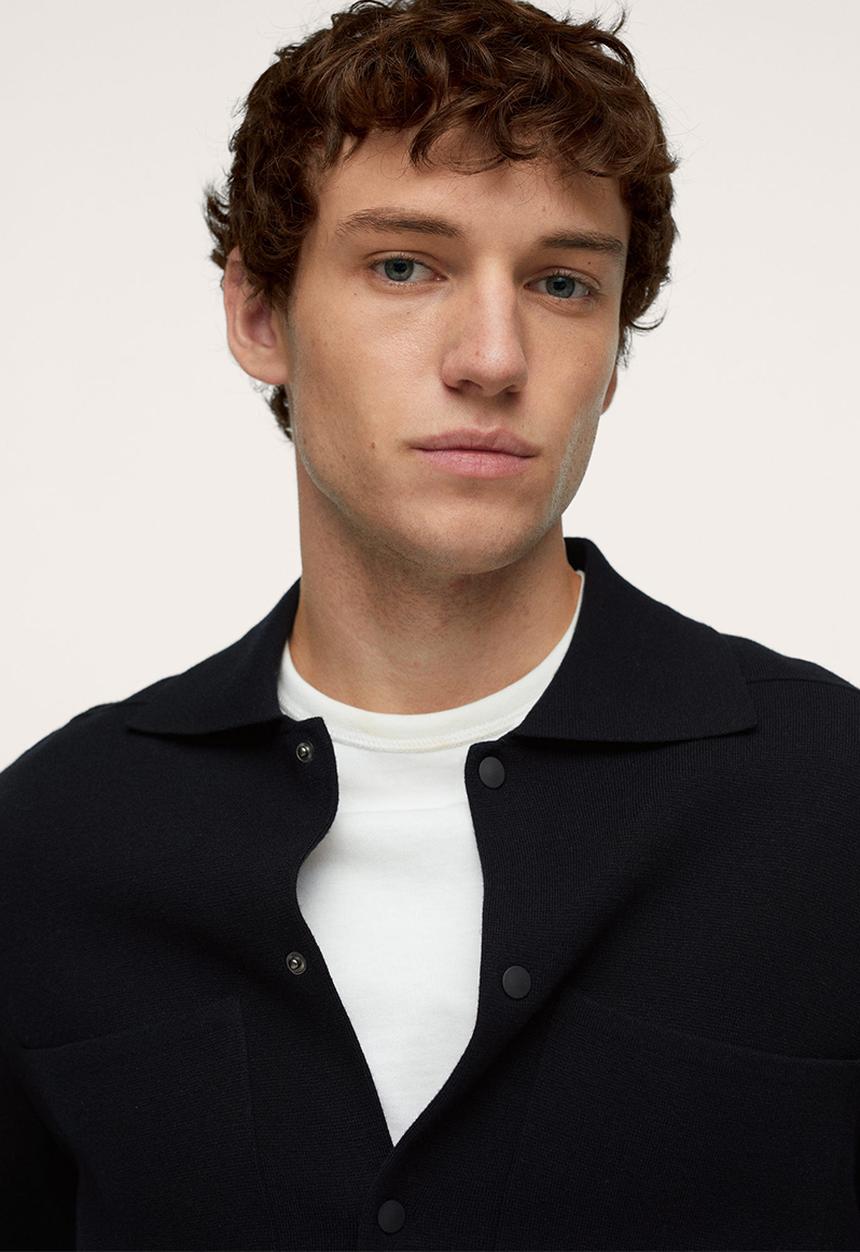MANGO - Magnumc Pocket knit Cardigan - Navy