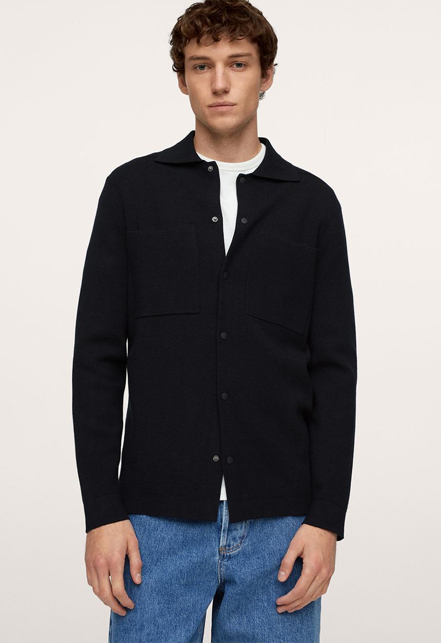 MANGO - Magnumc Pocket knit Cardigan - Navy