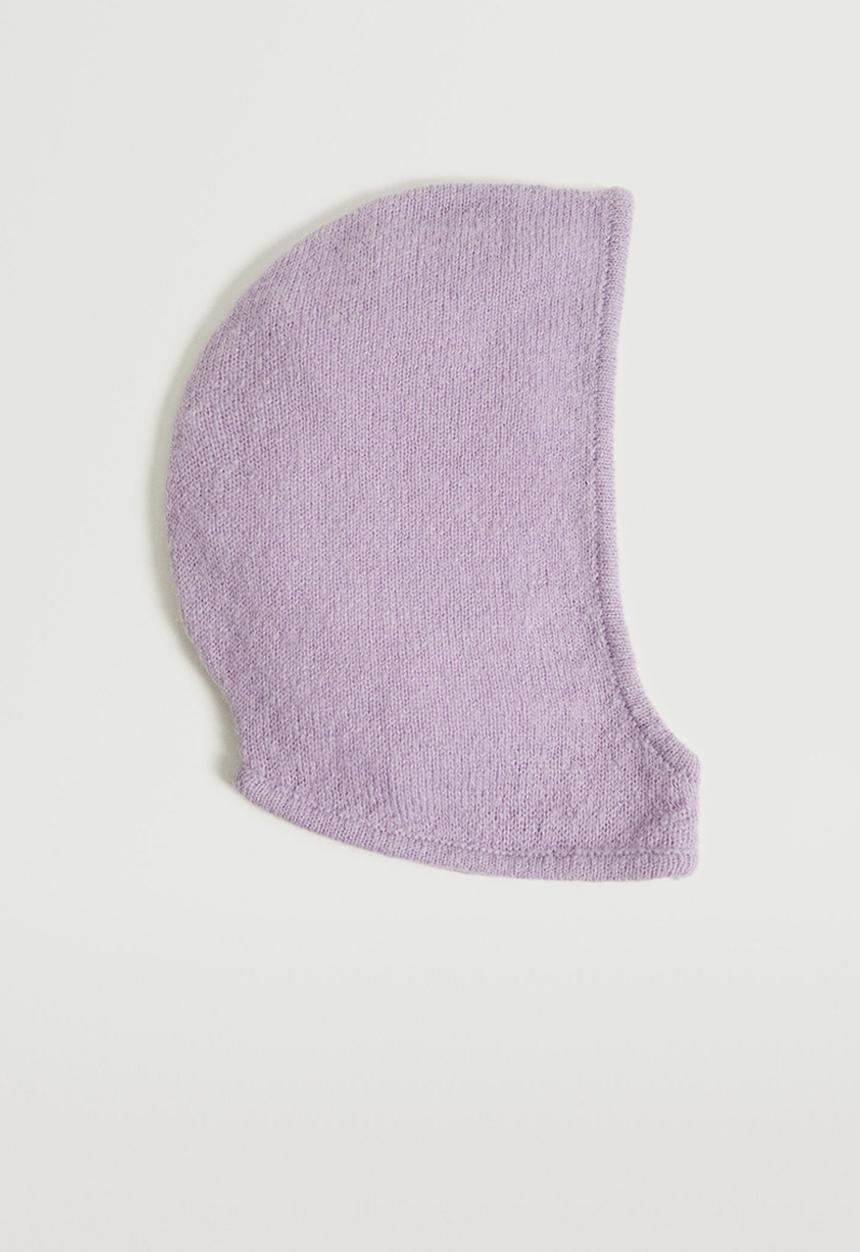 MANGO - Knitted balaclava hat - lilac