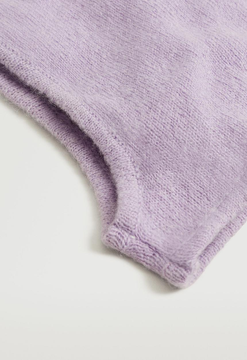 MANGO - Knitted balaclava hat - lilac
