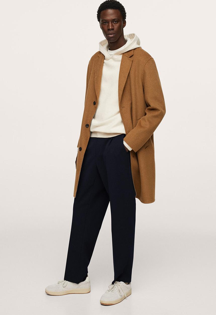 MANGO - Inca  Loose-fit pleated Trousers- Navy