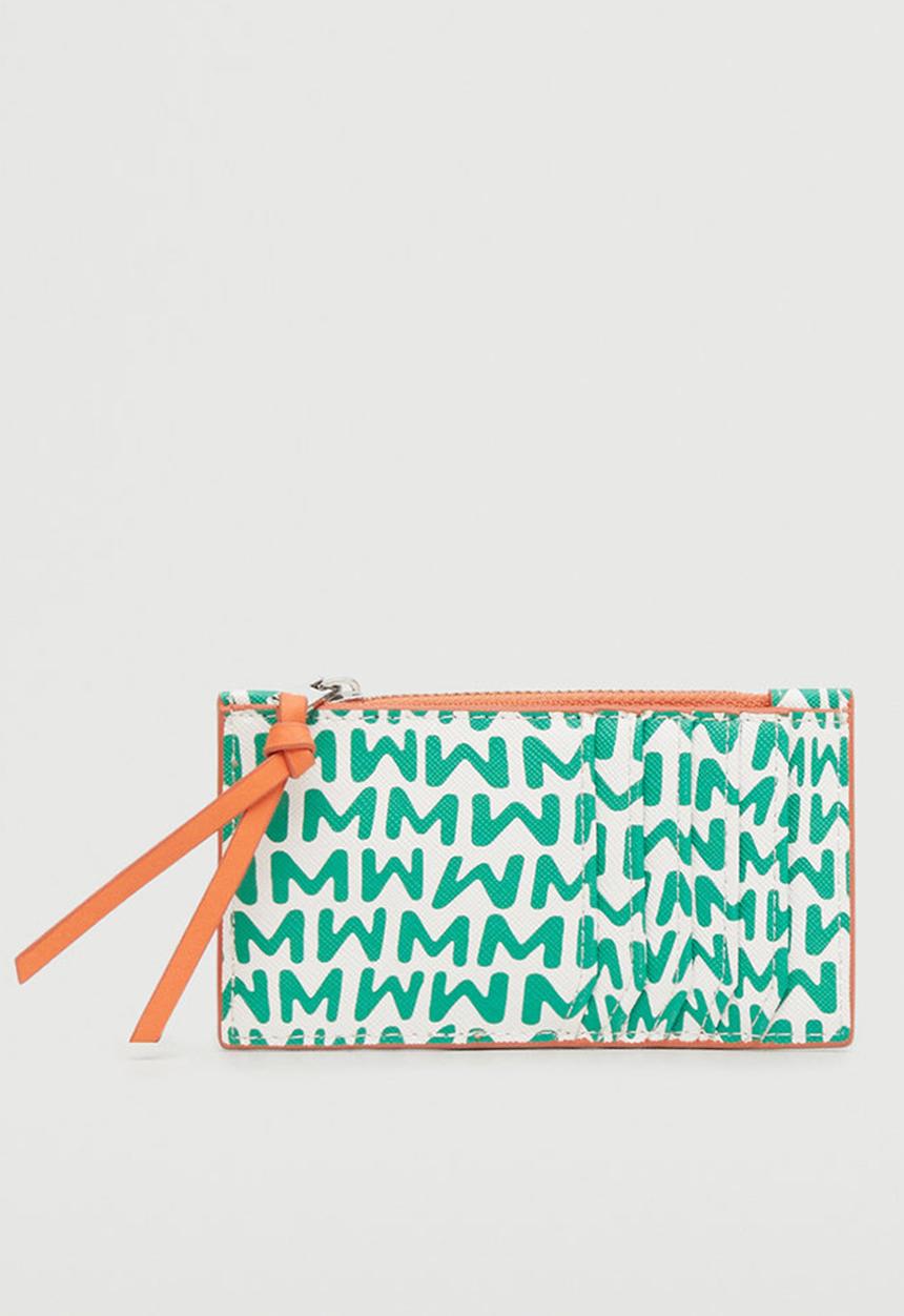 MANGO - Printed card holder - green