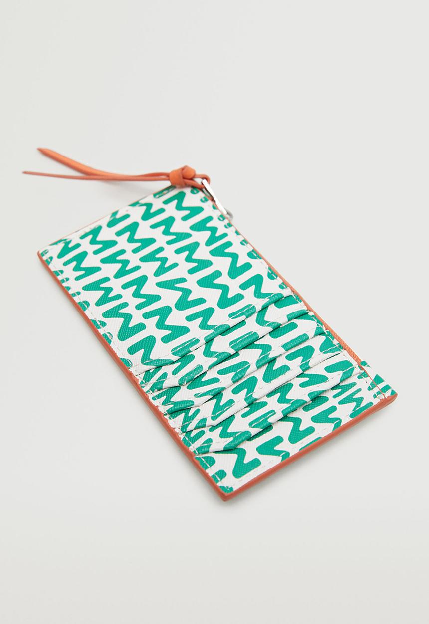 MANGO - Printed card holder - green
