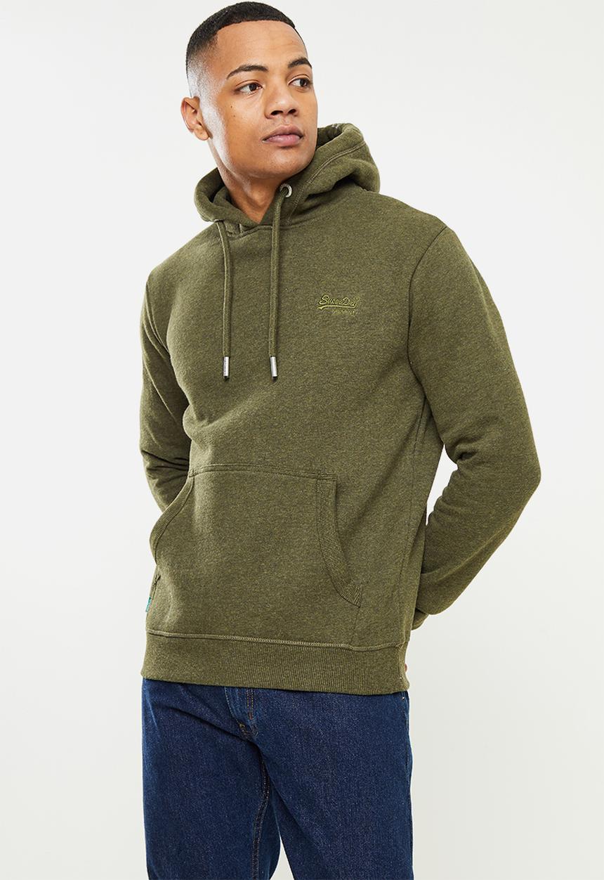 Superdry. - Vintage logo emb hood - olive 