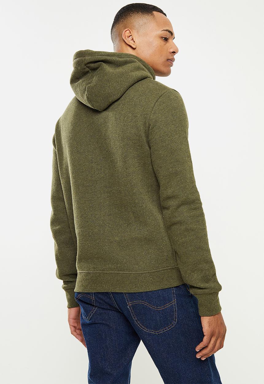 Superdry. - Vintage logo emb hood - olive 