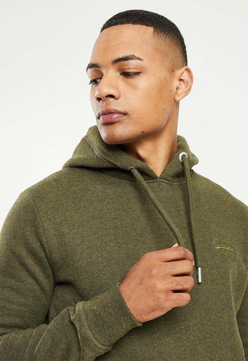 Superdry. - Vintage logo emb hood - olive 