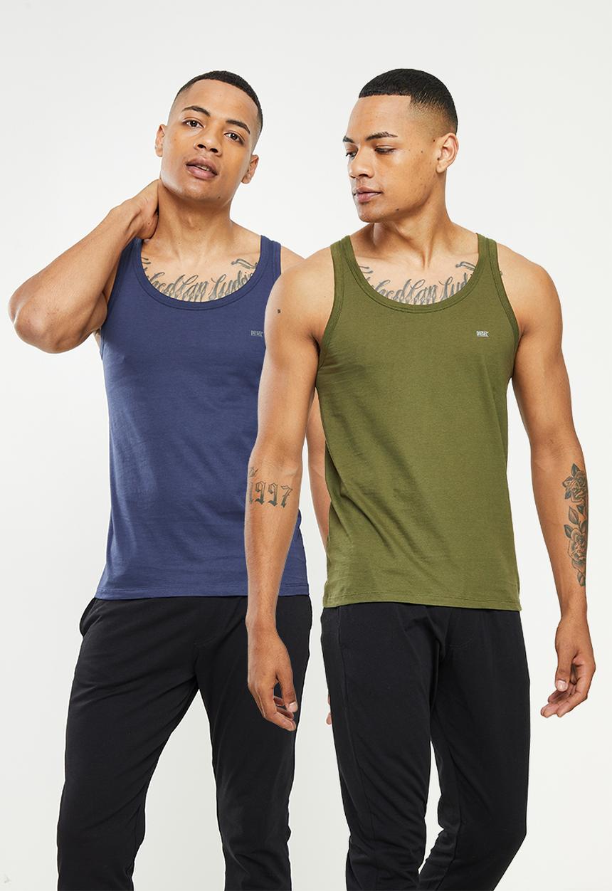 Diesel  - Umtk-johnny-tube vest 2 pack - navy & khaki