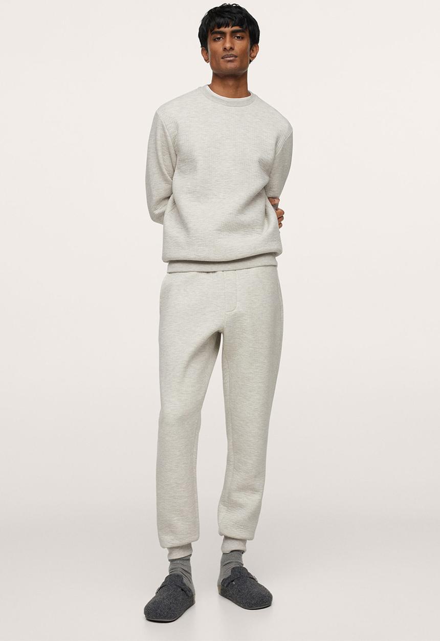 MANGO - Pyjama barbo lounge sweat top - pastel grey