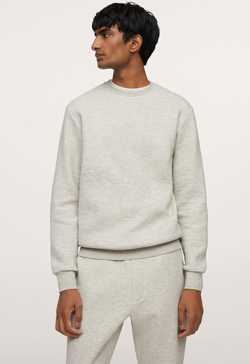 MANGO - Pyjama barbo lounge sweat top - pastel grey