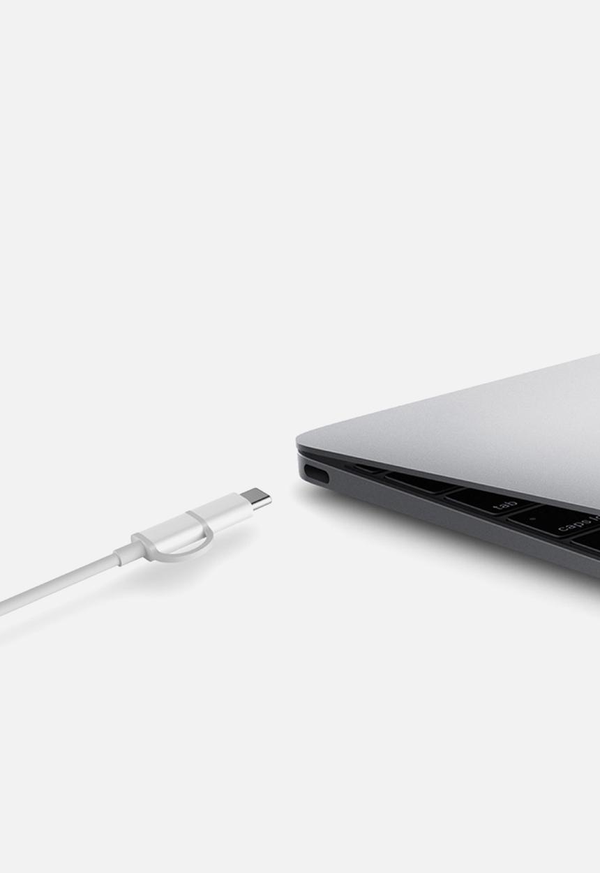 ZMI - 2in1 usb type-a to microusb/type-c  cable - white