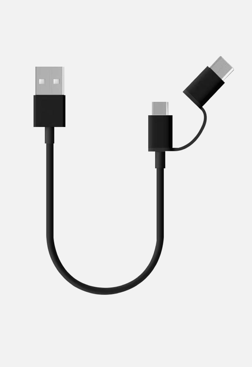 ZMI - 2in1 usb type-a to microusb/type-c  cable - black