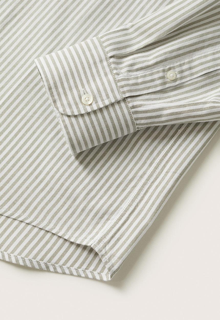 MANGO - Kodak Regular Fit Striped Cotton Shirt - Beige