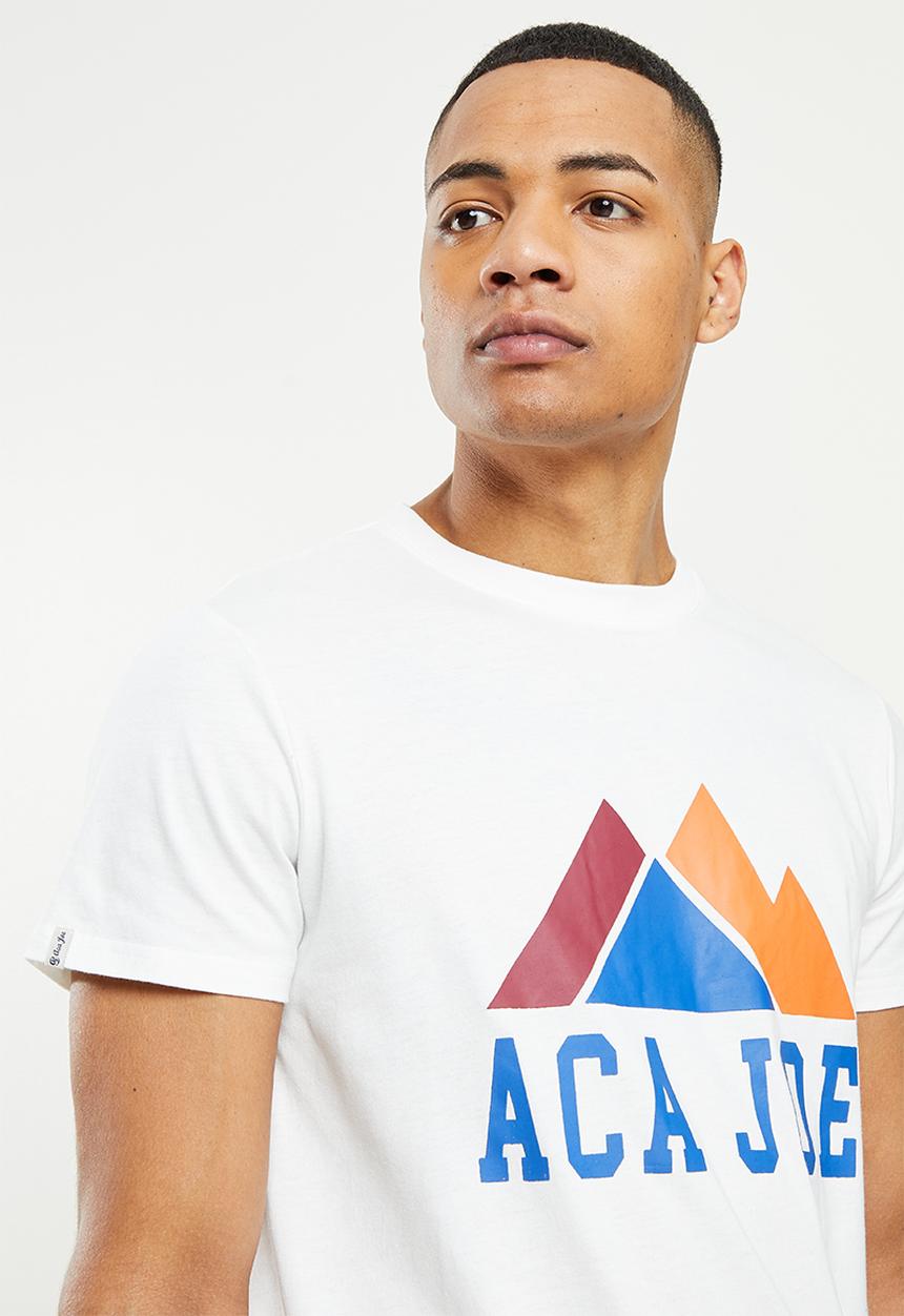 Aca Joe - Aca joe mountain range printed crew tee - white