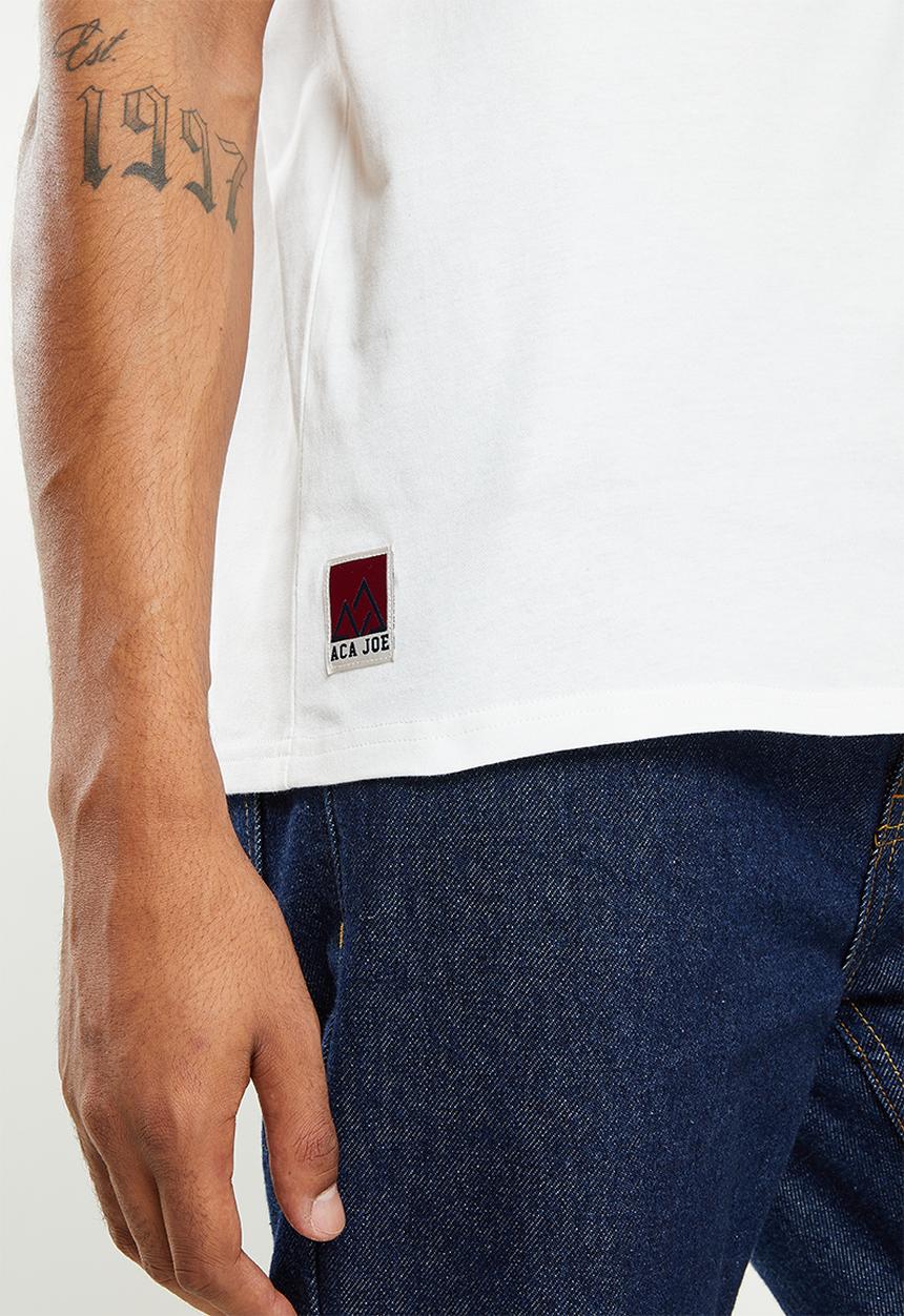 Aca Joe - Aca joe mountain range printed crew tee - white