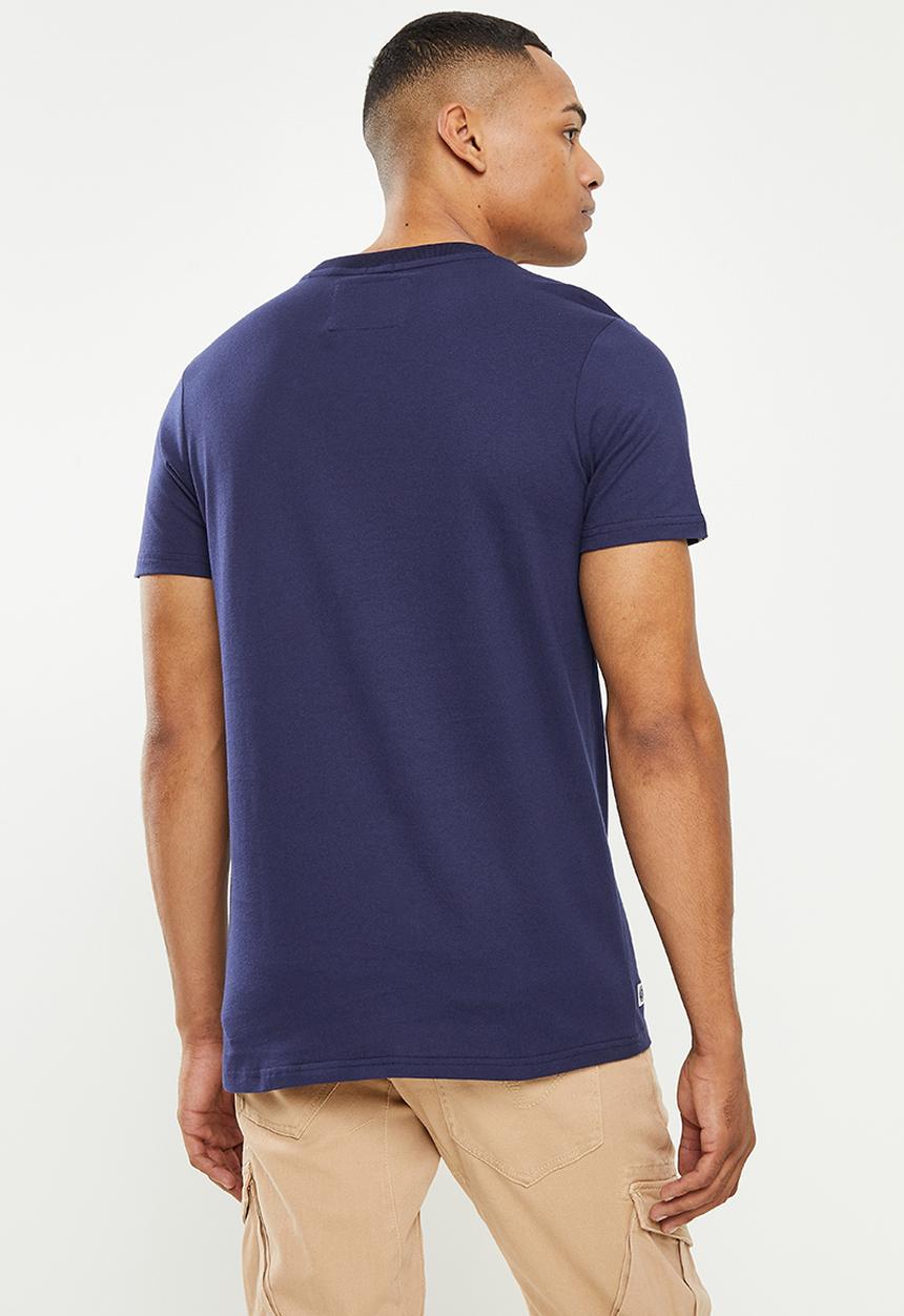Aca Joe - Center logo printed tee - navy